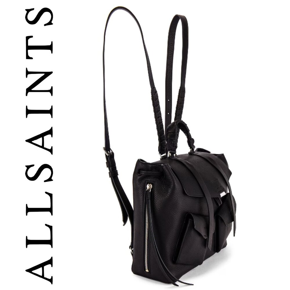 NWOT - ALL SAINTS - Shirley Leather Backpack - Black - Pristine